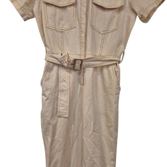 Roolee Women's Ivory Cotton Short Sleeve Jumpsuit - Picture 11 of 15